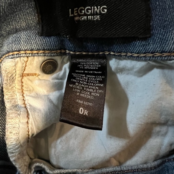 Express denim leggings size 0R high rise - Picture 5 of 6